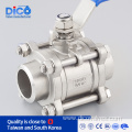 Water Treatment Butt Weld CF3m 3PC Ball Valve